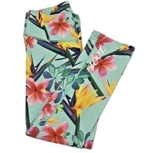 Zoot Leggings Tropical Floral Print Capri Yoga Running S Cycling Tri Performance